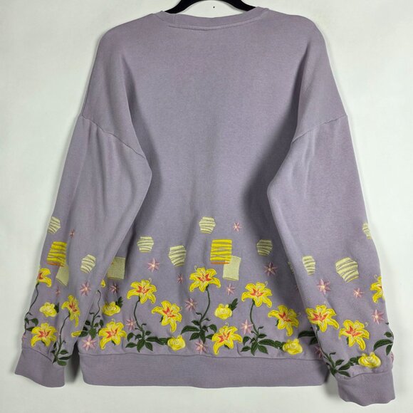 Disney Princess Embroidered Rapunzel Womens Medium Long Sleeve Purple Sweatshirt - Picture 2 of 6